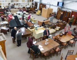 Viewing antiques at Taylors Auction Rooms